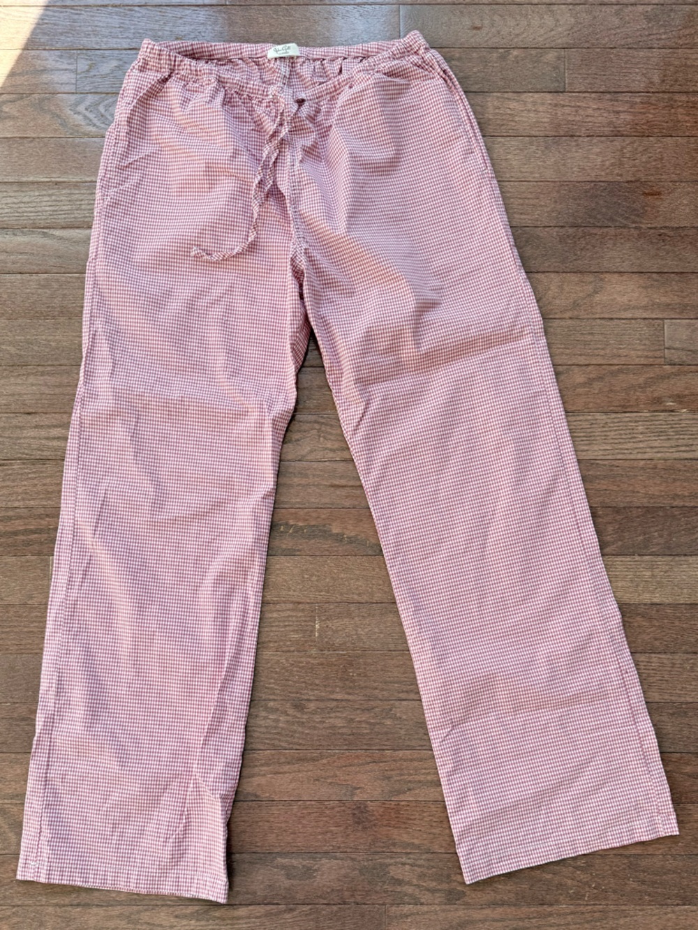 Brandy Melville Red and White Gingham Drawstring Pants - Picture 2 of 3